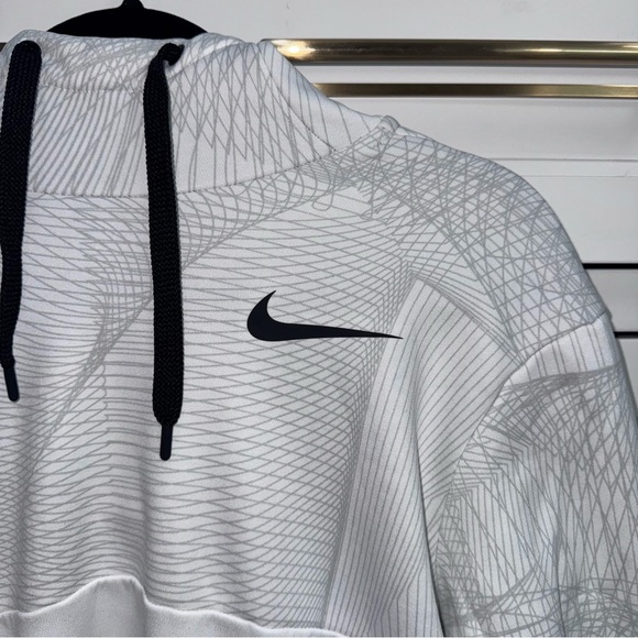 AUTHENTIC White NIKE THERMA DRY GRID GRAPHIC HOODIE Men’s Medium - Picture 3 of 9